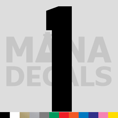 Number One 1 Vinyl Die Cut Decal Sticker - Jersey Sport Athlete Varsity