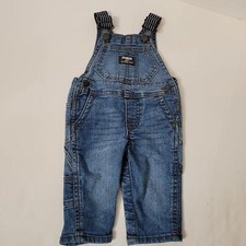 OshKosh B'Gosh Denim Overalls with Striped Straps - Size 6 MONTH