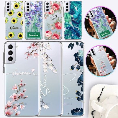 For Samsung Galaxy S24 S23 A15 A35 A55 A05S Flower Personalised Phone Case Cover