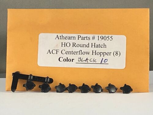Athearn Parts - 8 Round Hatches for 55' Covered Hopper - # 19055 (Black) - Picture 8 of 10
