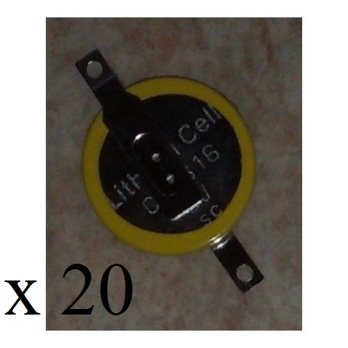 Batterie CR1616 Game Boy de remplacement pour cartouches de jeu Pokémon Rouge et Rubis - Lot de 20