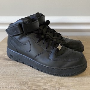 Nike Air Force 1 Mid '07 Triple Black 315123-001 Menâs Size 8.5 883418228415 | eBay