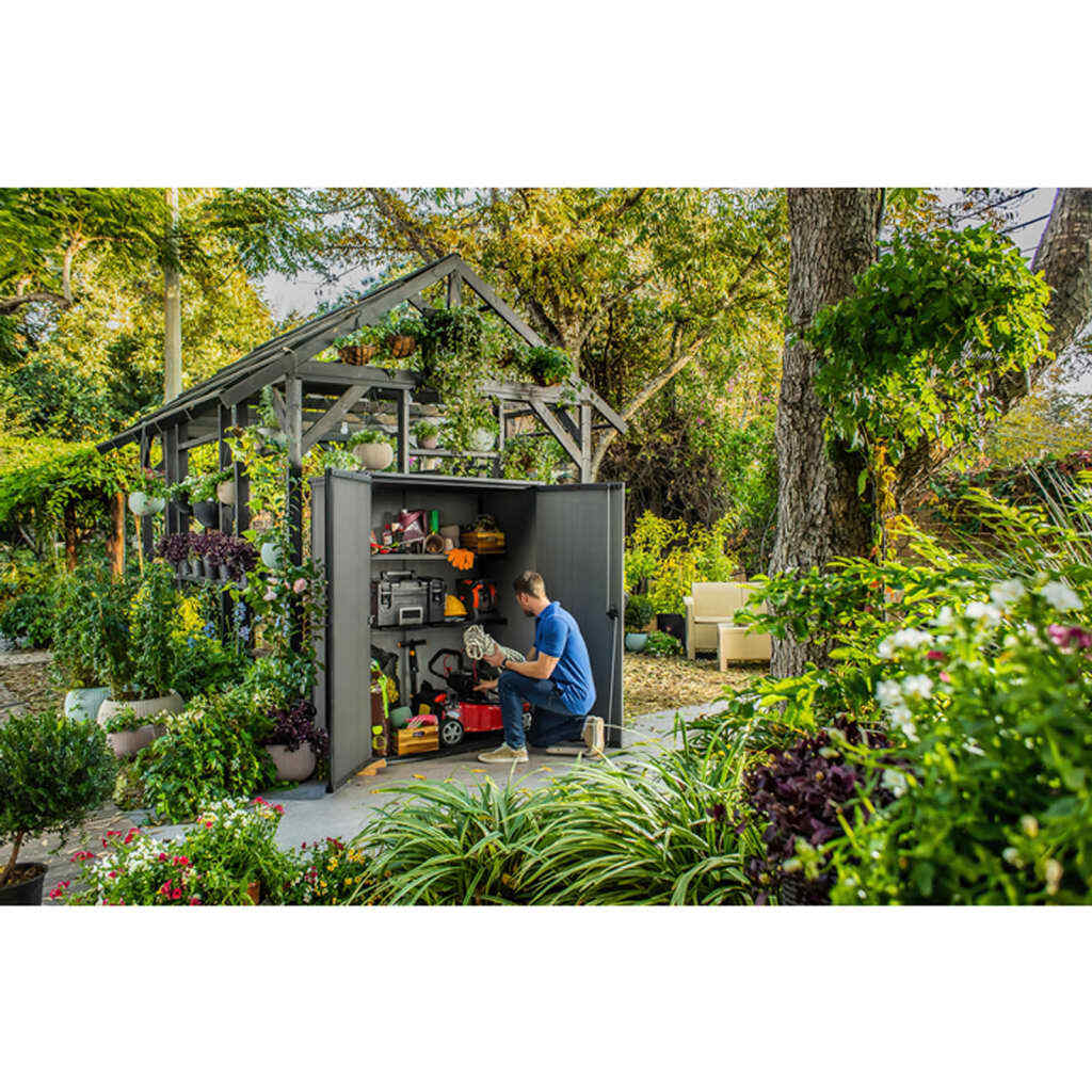 Capanno da Giardino Cortina Alto 1400 L Grigio Keter