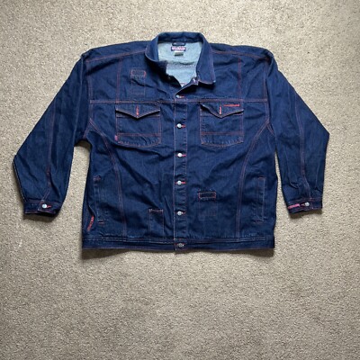 Vintage 90s Maurice Malone Mo Jeans Denim Men Jean Jacket Size 5XL Dark  Wash