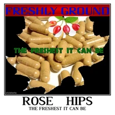 ROSE HIPS Fresh Ground High Vitamin C The freshest It Can Be 100 V Capsules