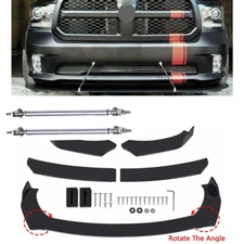 For Dodge Ram 1500 Charger Front Bumper Lip Splitter Spoiler Body Kit Strut Rods
