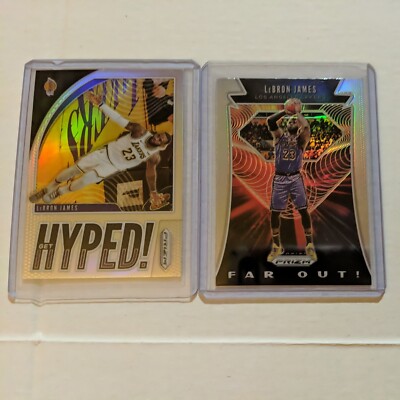 LeBron James 2019-20 Panini Prizm Get Hyped! Silver Prizm #2 & FAR OUT 