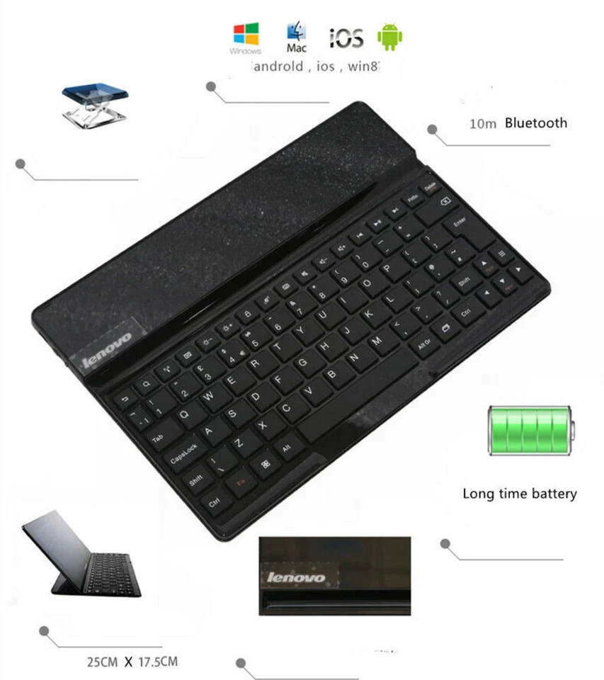 New Lenovo Wireless Bluetooth Keyboard For iPhone ,Laptop Phone - Image 3 of 4
