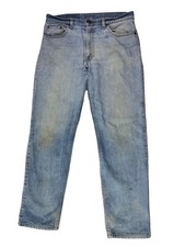 Vintage 80s Levis 506-0213 Light Wash Made In USA Distressed Jeans 35 x 31.5