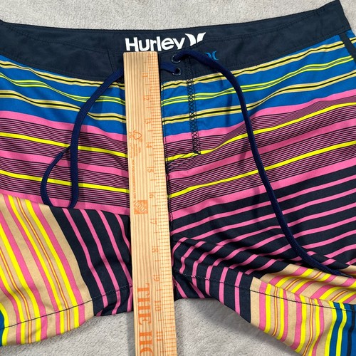 Hurley Swim Shorts Womens Size 9 Blue Pink Striped Beach Surf Summer Vibes Y2K - Picture 5 of 10