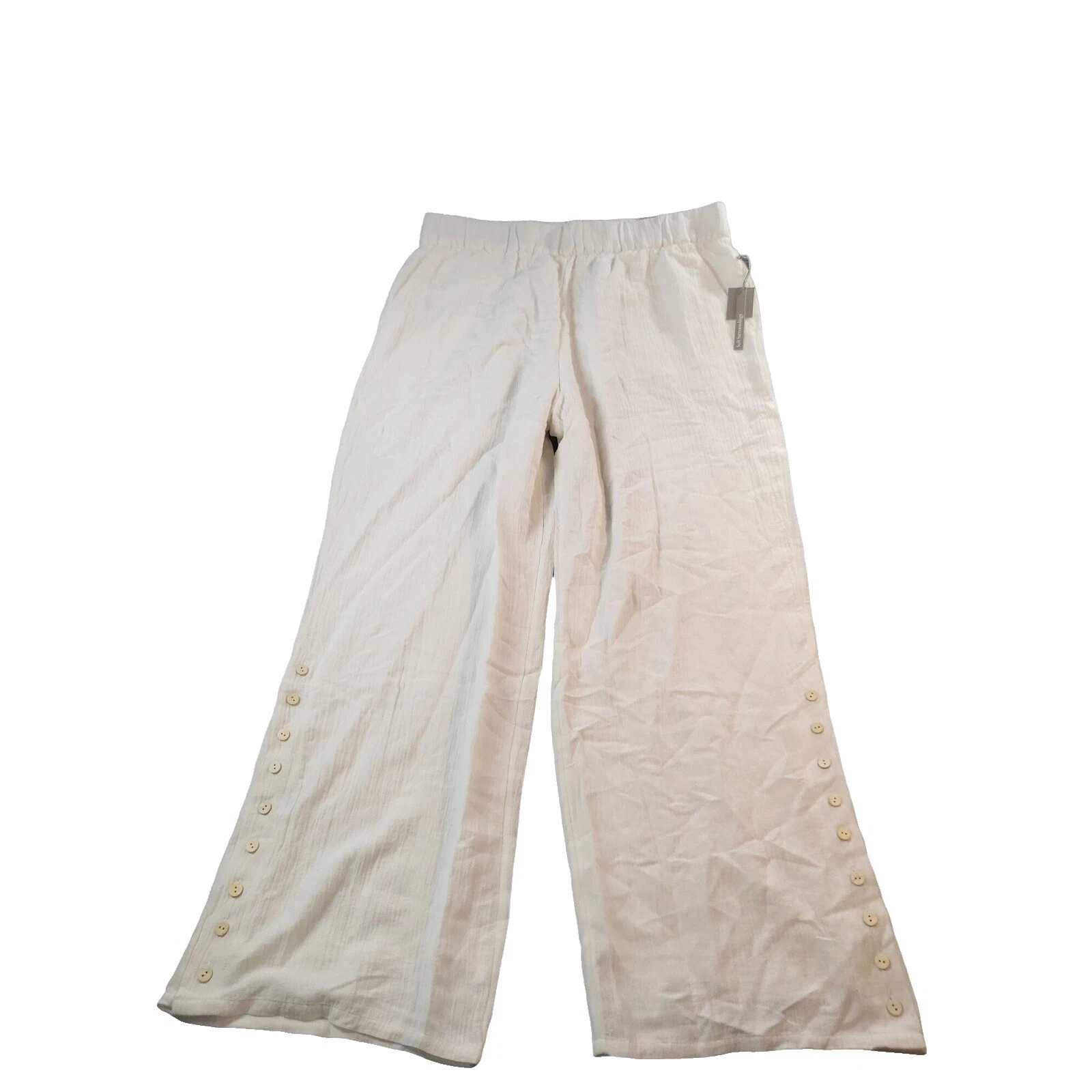 Pantalones de Algodón Blanco Soft Surroundings para Mujeres