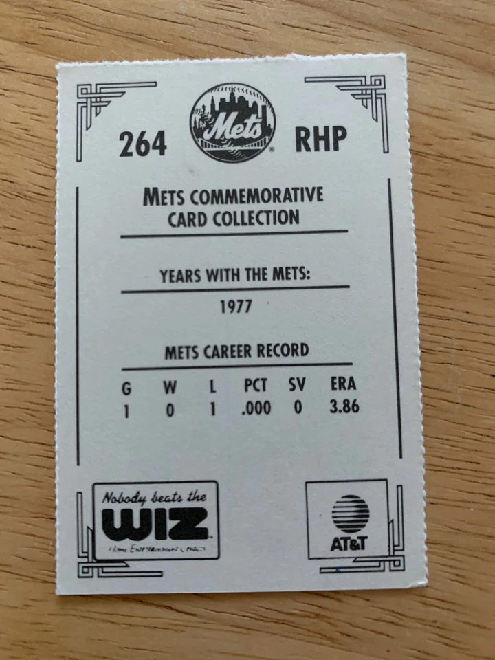 GEORGE MEDICH SIGNED RARE 1991 NEW YORK NY METS WIZ SGA BASEBALL CARD #264 AUTO. - Image 2 of 2