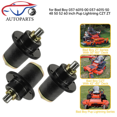 3 Pack Deck Spindle 037-6015-00 For Bad Boy ZT CZT Pup 48 50 52 60 Inch Deck