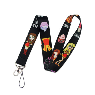 2 Broke Girls TV Series Characters Themed Black ID Holder Lanyard