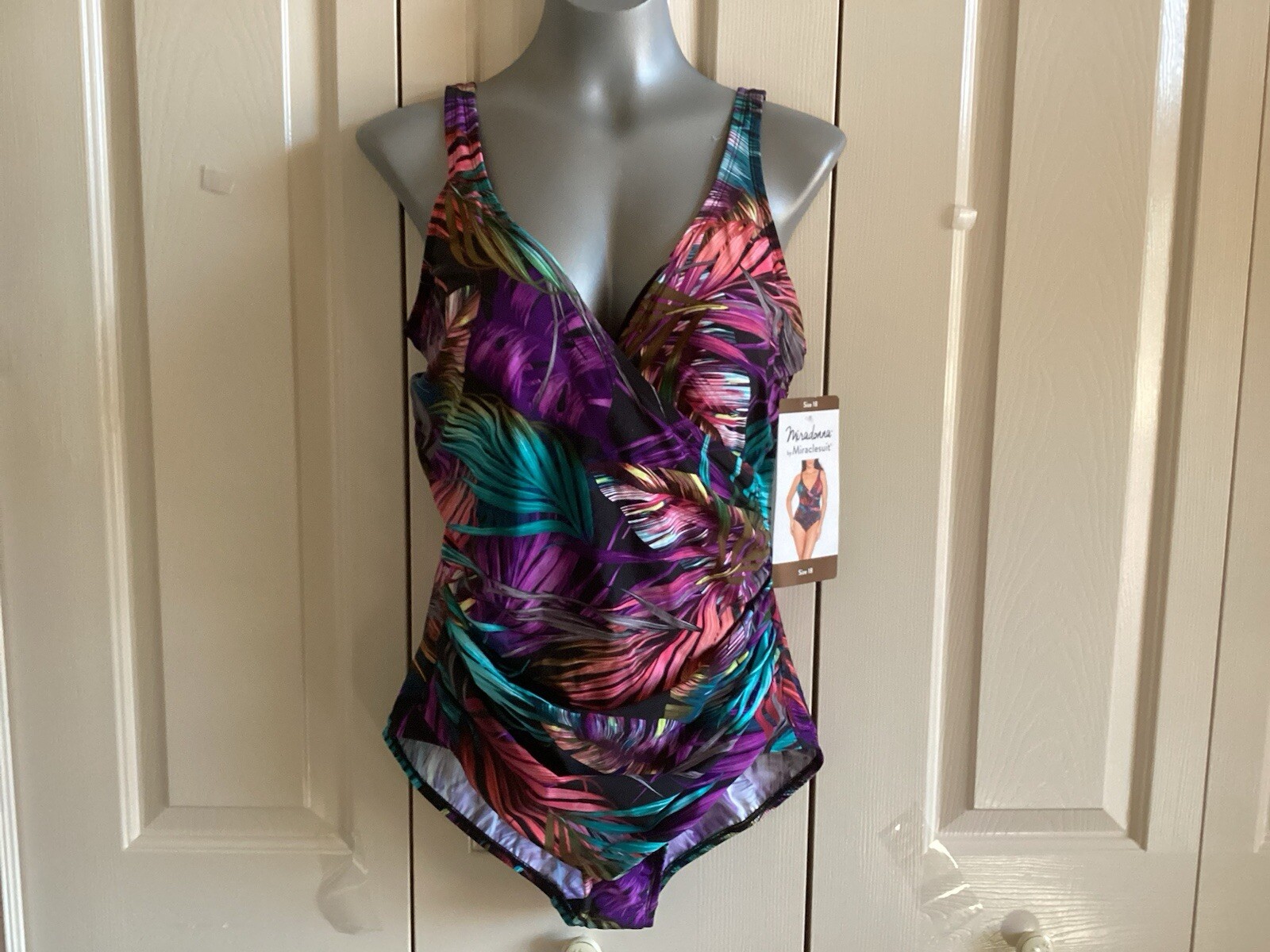 Miradonna by Miraclesuit Women's One Piece Swimsuit Blue Size 18 NWT eBay