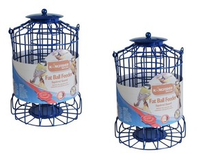 2 Bird Fat Ball Feeder Squirrel Guard Wire Cage Squirrel Proof