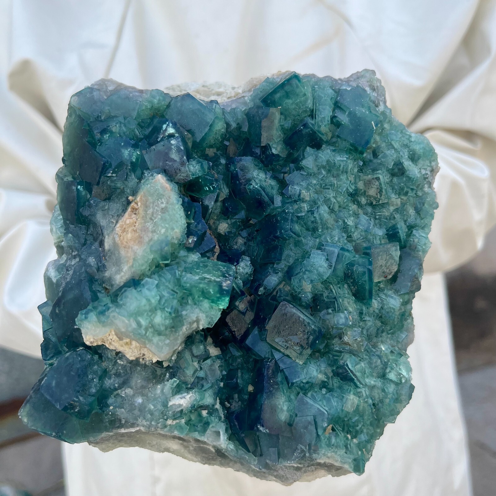 4.7lb Natural Green Fluorite Crystal Quartz Cluster Healing Specimen