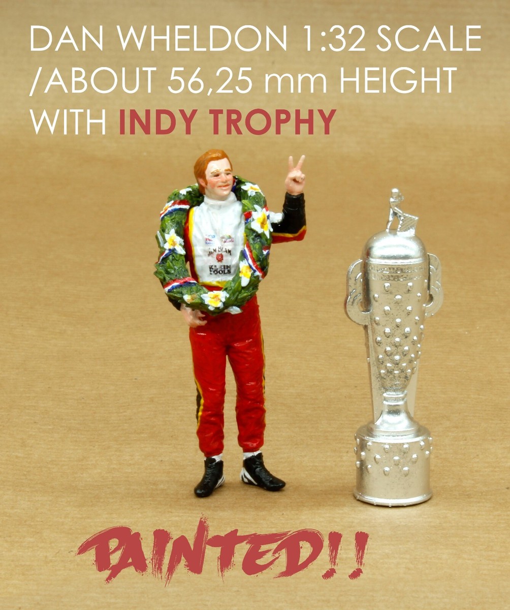 DAN WHELDON 1:18 RÉSINE PEINTE INDY 500 COURSE ET TROPHÉE