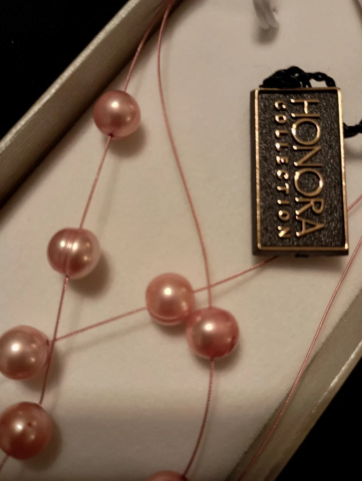 ¡Collar de perlas de agua dulce vintage Honora rosa de 2 hebras! ¡¡Hermoso!! Mira! ¡¡GUAU!!! Foto 3 de 4