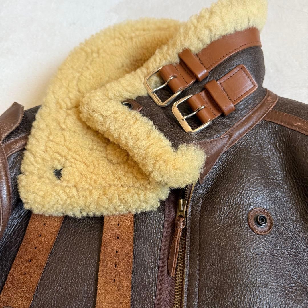Buzz Rickson's B-Flight Sheepskin Jacket Brown 40… - image 7