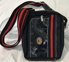 Borsa leggera a tracolla AC Milan calcio rosso nero 9906 uomo nylon pelle