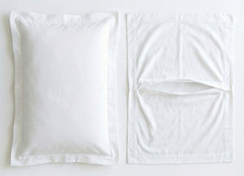4 Pack Supima Cotton Pillow Shams White Hotel Bedding, Envelope Back, 2" Flange