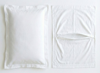 4 Pack Supima Cotton Pillow Shams White Hotel Bedding, Envelope Back, 2'' Flange