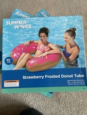 BigMouthToys Gigantic 4-Foot Donut Pool Float Strawberry Frosted with Sprinkles