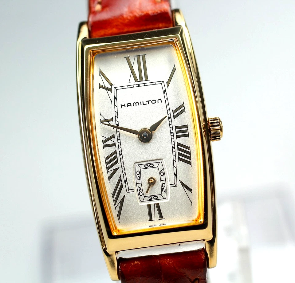 Juego completo [casi como nuevo] reloj para mujer Hamilton 6256 oro 18 mm Roman Qz de Japón Foto 3 de 4