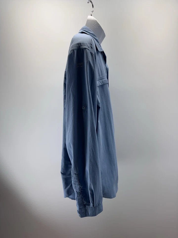 Camisa de pesca Gander Mountain Guide Series para hombre de nailon azul ventilada talla XL con malla Foto 4 de 4