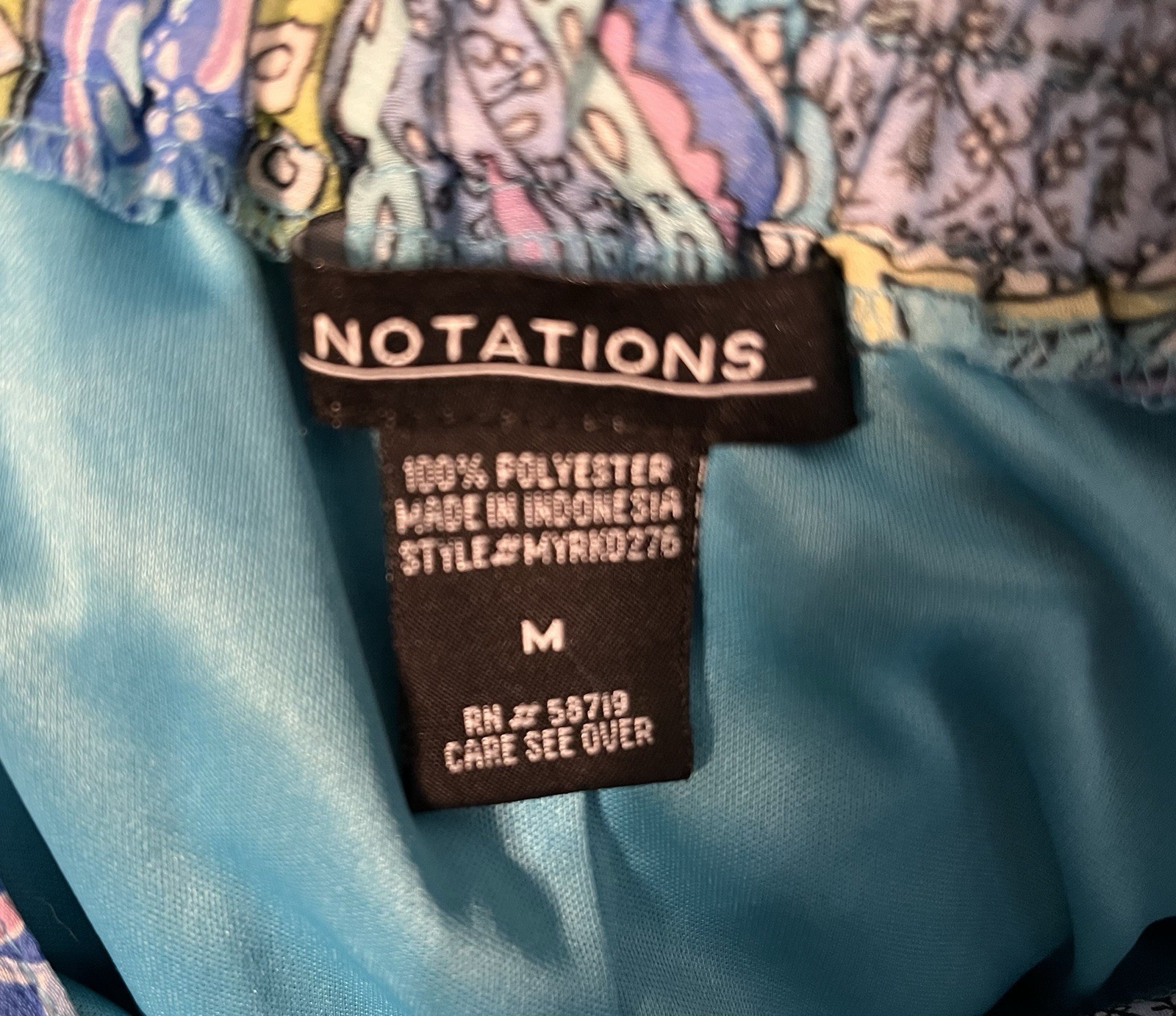 Notations Skirt Multicolor Lined Back Elastic Hem… - image 3