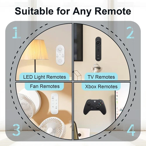 Magnetic Remote Control Holder Self-Adhesive Wall Mount, 6 Pack 6 Black - Picture 6 of 7