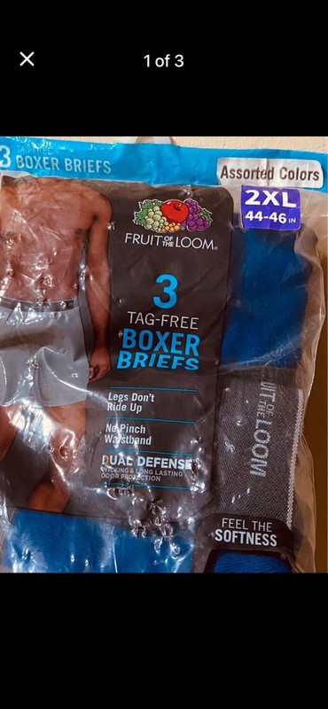 Fruit of the Loom Men's Tag Traditional Boxer Briefs, Size XL - 3 Pair