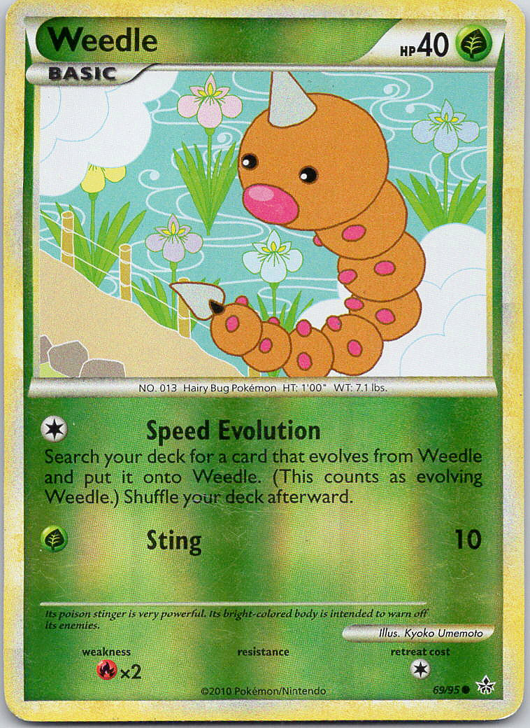 Pokemon Weedle 69/95 HSUnleashed Common Reverse Holo NM TCG