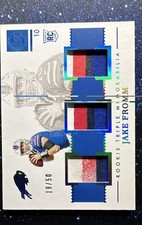 2020 Panini Encased - Rookie Triple Memorabilia Jake Fromm #RT-8 Sapphire /50...