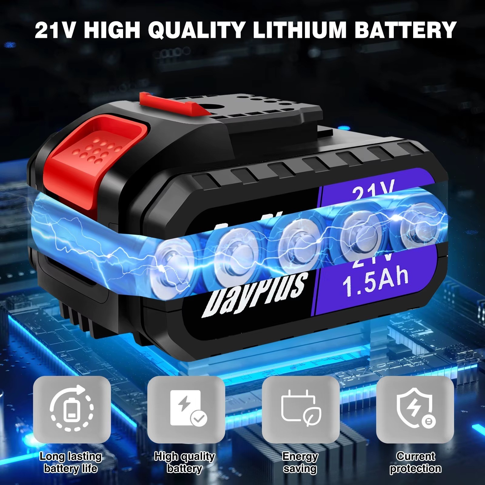 Trapano avvitatore elettrico 21V senza fili con 2 batterie foto 2