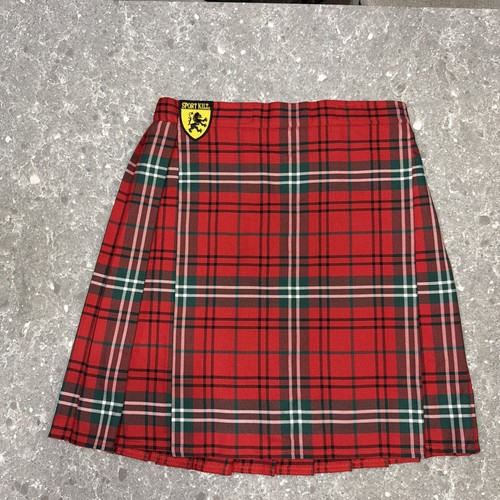 Sport Kilt Made in USA Adult L Tartan Red Plaid Pleated Adjustable waist