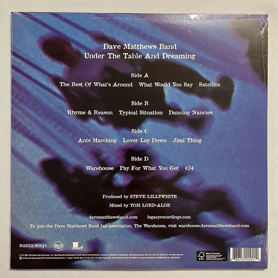 Dave Matthews Band / Under the Table & Dreaming 2018 2x Vinyl LP Reissue New - Image 2 of 2