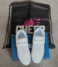 Girls White Cheerleading Shoes Breathable Youth Cheer Competition Sneakers Sz 4