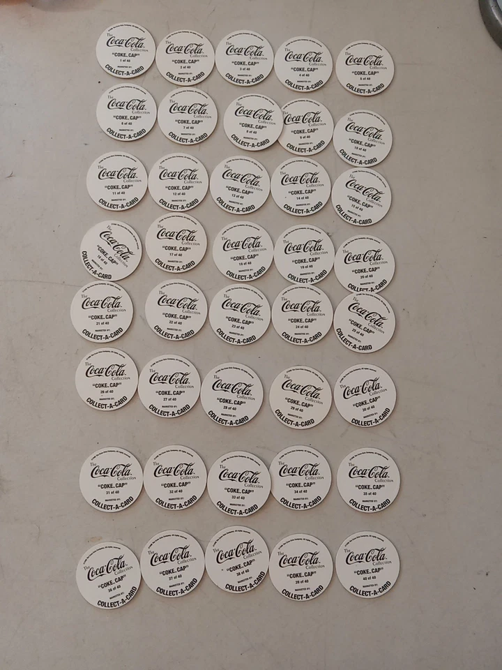 Huge Lot Coca Cola Pogs Coke Caps 1995 300+ Full Set Of 40 Collect A Card - Image 2 of 4