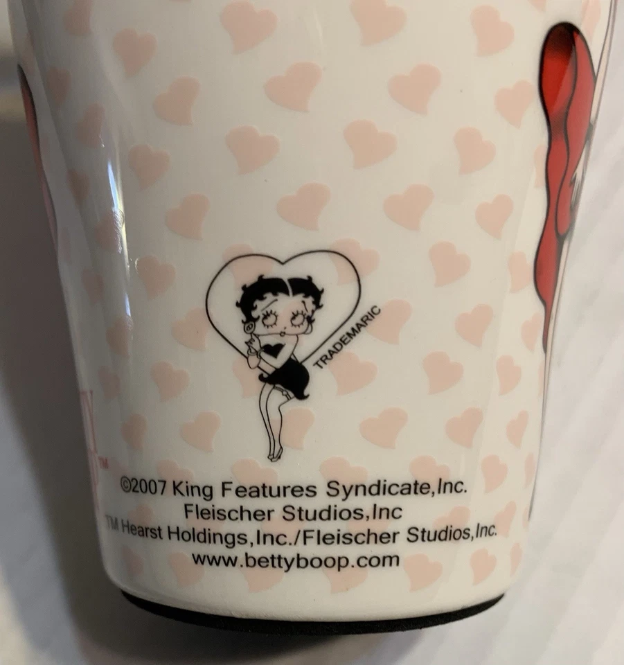 Taza de café Betty Boop Vintage 2007 "Todo esto y cerebros también" 16 oz Travel Foto 2 de 3