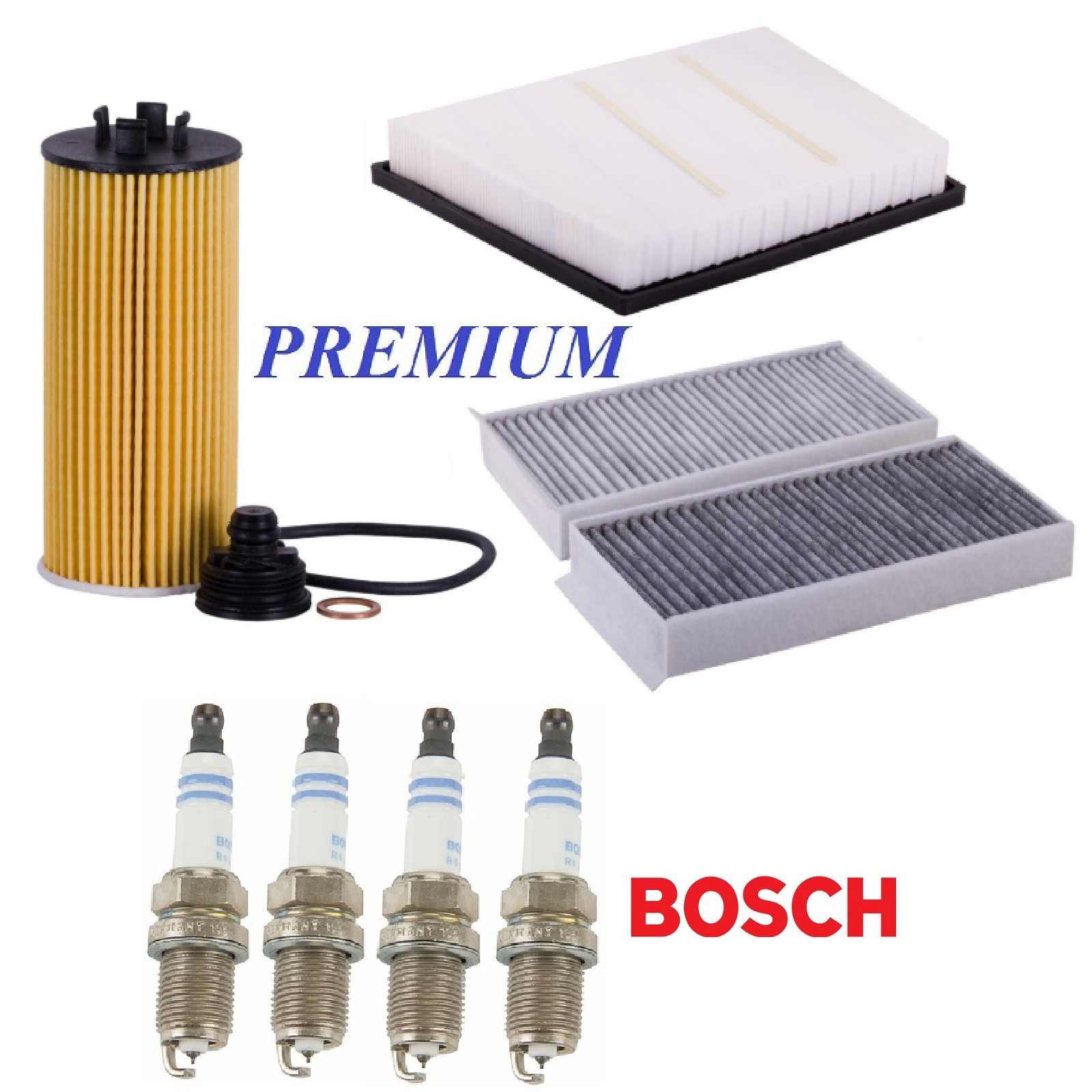 Tune Up Kit Air Cabin Oil Filters Spark Plugs for BMW X1 L4 2.0L 2016-2019