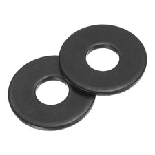 100 Pcs Fender Washer, M5 Carbon Steel Flat Washer Fastener Gasket, Black
