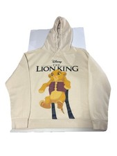 Disney Lion King Hoodie Beige Size Large Cream Pullover Lionking