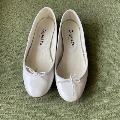 Rare Repetto Ballet Flats Shoes White Women's Size EU36/US6 Elegant JAPAN