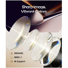 Ultra-Short Throw Mini Projector, 4K Support, Auto Keystone