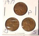 1917 P, D, S Lincoln Wheat Cent, Penny, Fine