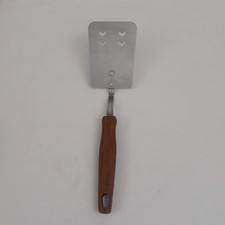 Vintage EKCO Heart/Chevron Slotted Spatula Stainless Steel Made In USA 10"