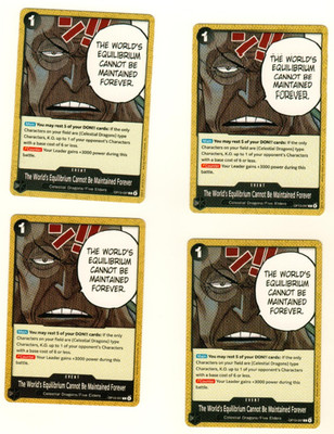 Set Of 4 The World's Equilibrium Cannot Be Maintained Forever OP13-097 One Piece