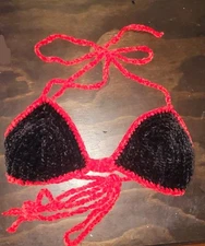 Women's Handmade Crochet Festival Swimsuit Top Desert Rising Color Size M